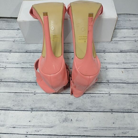 Women's SZ 10 Forever Pink Sandals High Heel Stilettos Buckle - Picture 7 of 10